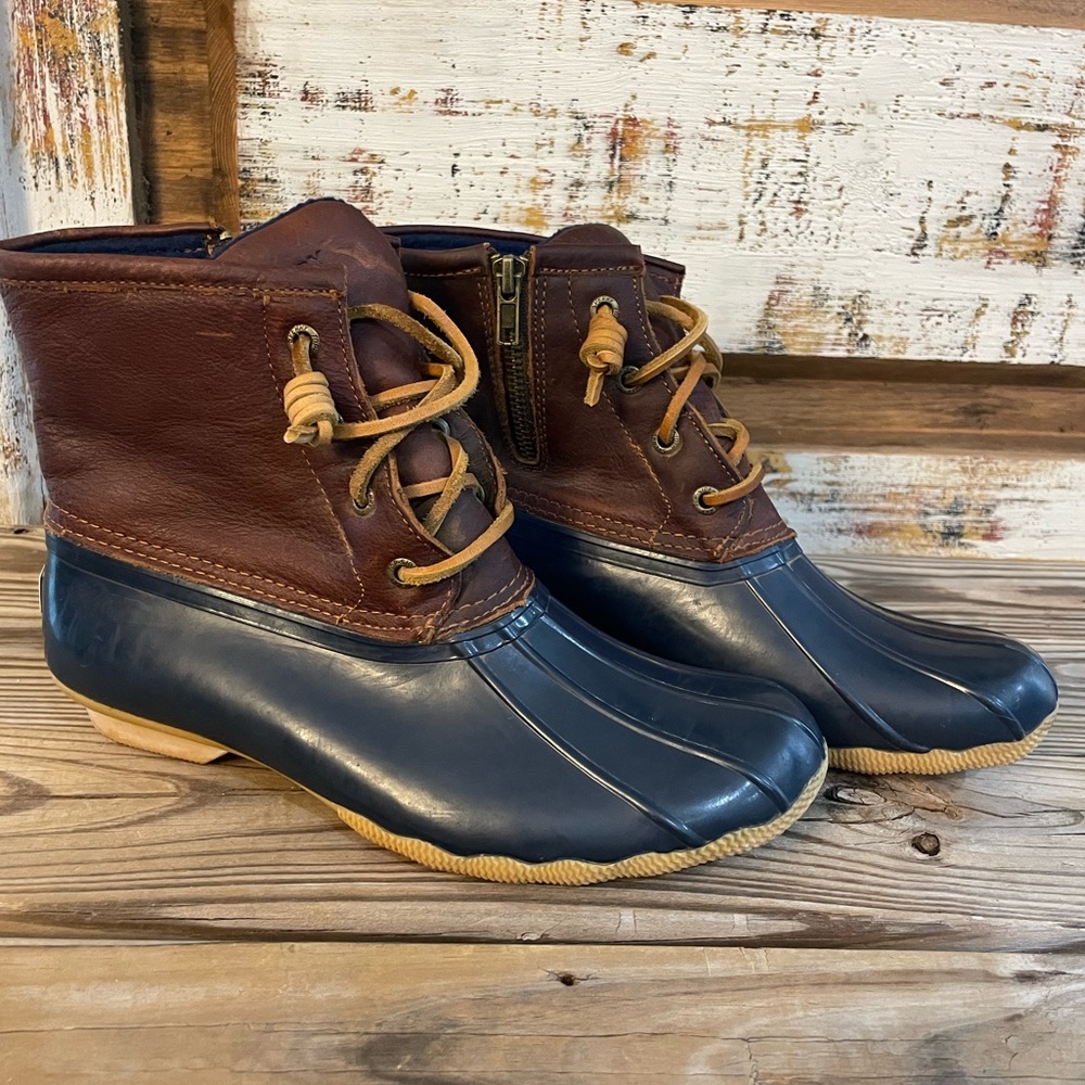 Sperry Brown & Navy Duck Boots